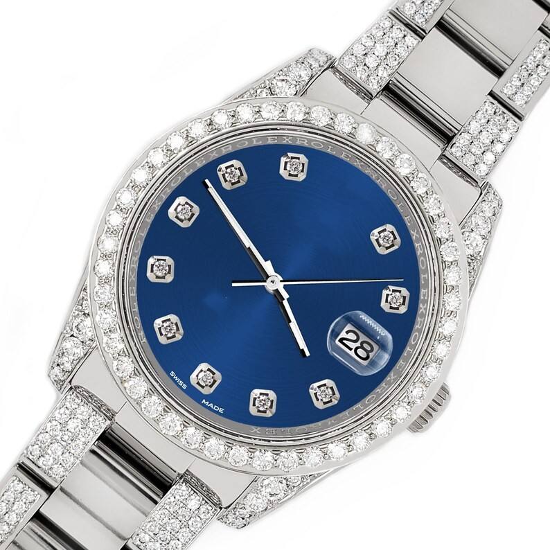 Custom Jewelry GRA Certificated Moissanite Diamond Automatic Watch Stainless Steel Mechanical Wrist Watch