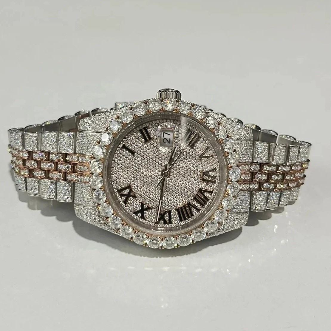 Top Quality Iced Out Moissanite Diamond luxury watch Iced out hip hop watch VVS Moissanite diamond Watch for Women Men