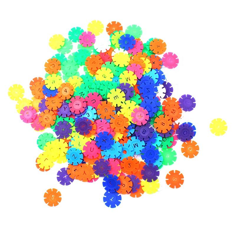 Children's STEM Educational Toys Block Building, Plum Blossom Shaped Kids Stem Toys, Multicolored Interlocking Toys Snowflakes