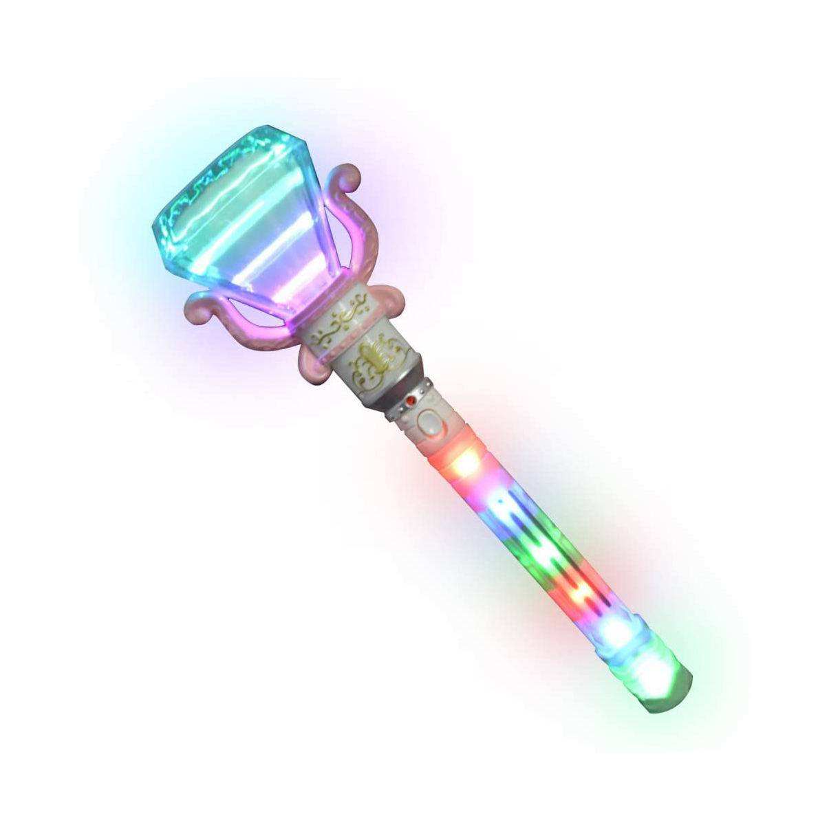 Light Up Spinning Diamond Wand for Kids Rotating LED Toy for Girls and Boys, Magic Princess Sensory Toys light-up toys