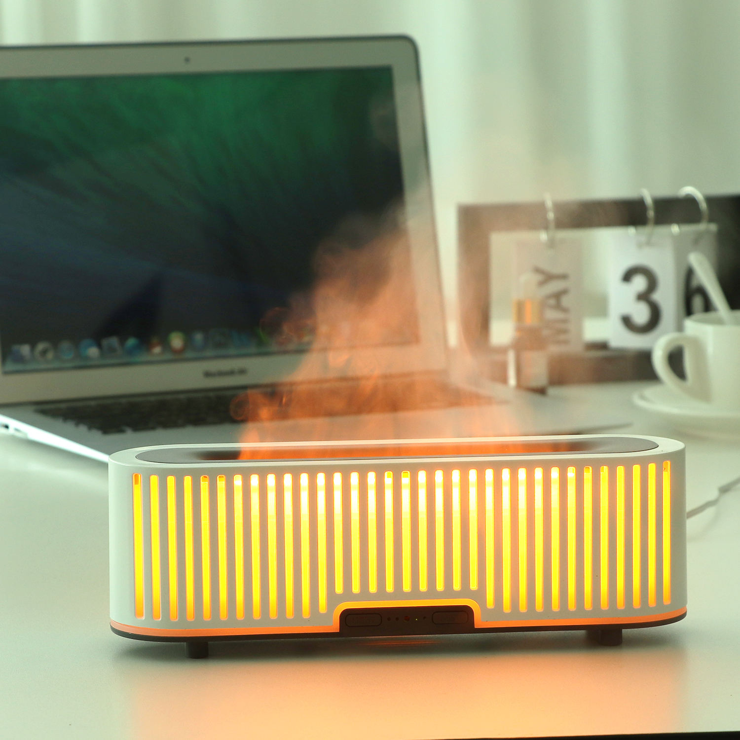 Custom Super Real Portable 200ml Fire Flame humidifier Aroma Diffuser For Home Office And Decoration