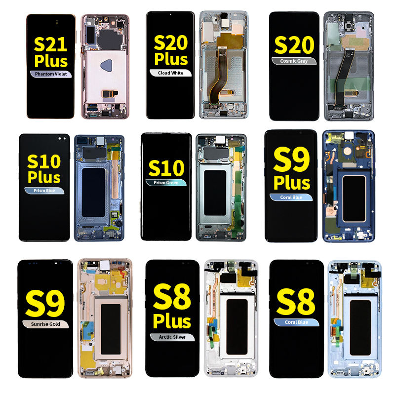 mobile phone accessories parts used lcds touch screen replacements for s7 s8 s10plus a32 s21 samsung galaxy
