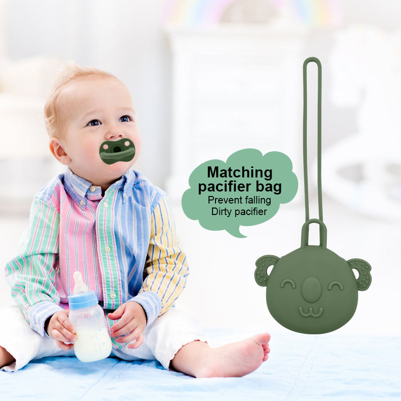 2024 BPA Free Silicone Baby Koala Shaped Pacifier Infant Soft Teething Soother Wholesales Silicone Kid Pacifier With Storage Box