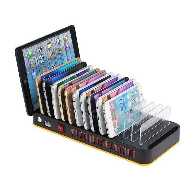 Cellphones accessories Multi ports smart phones charger 15 port USB charging stand station dock tablet 5V 20A
