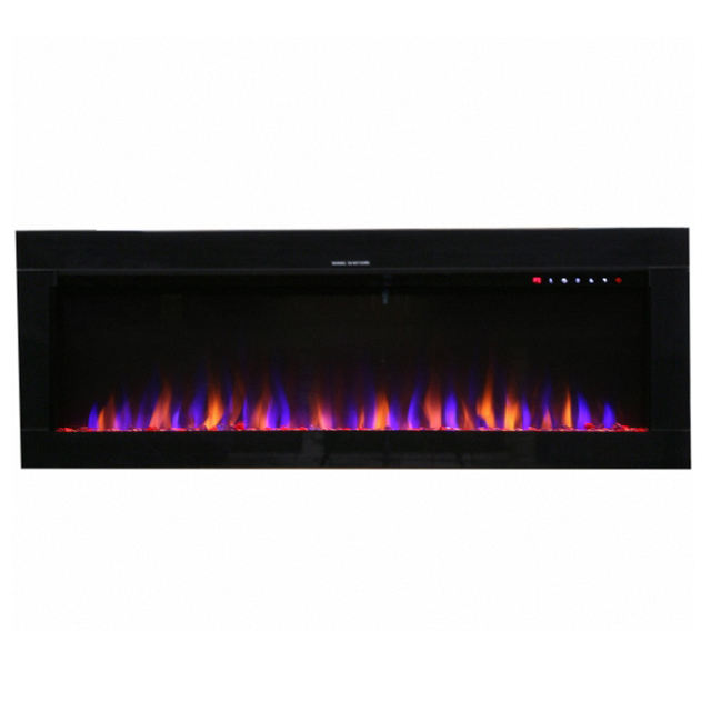 Decorative electric fireplace with wood and crystal suitable for DIY multi-color adjustable atmosphere