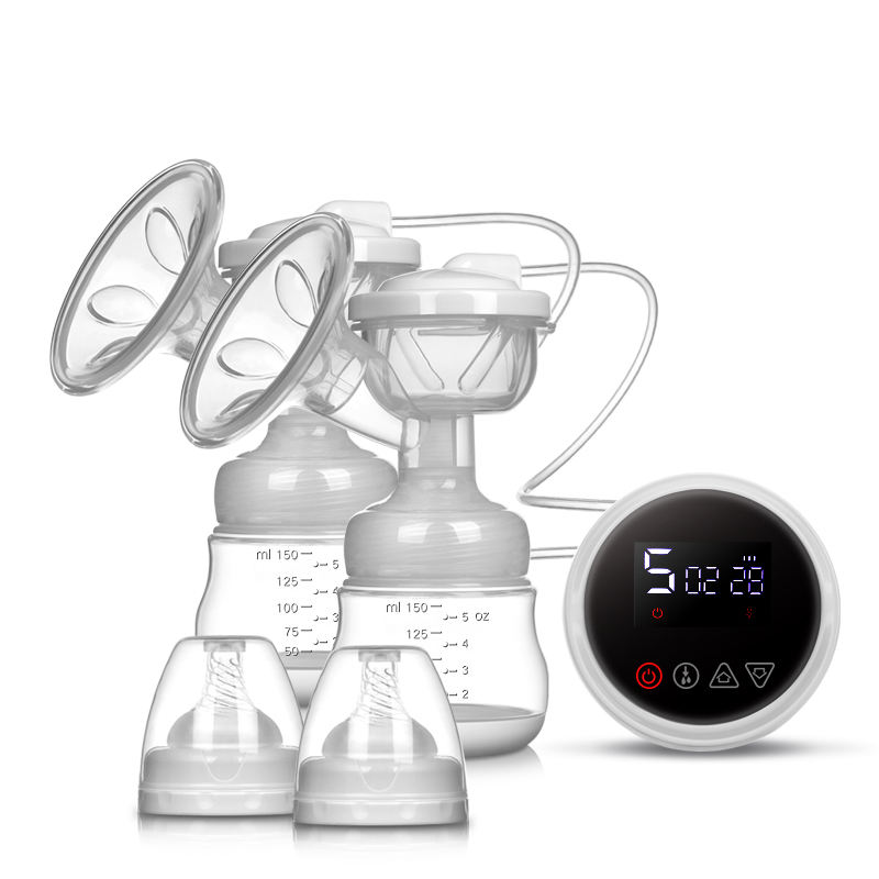 Hot Online Smart Maternal Baby Products Large Suction Bilateral Breast Pump Breast Pumping Massage Postpartum Lactation Device