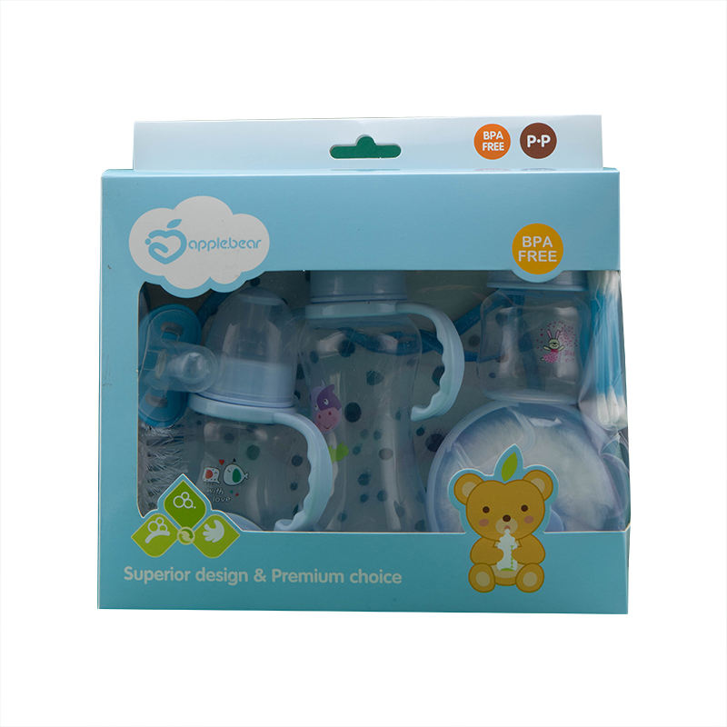 3pcs pp Baby Feeding Bottle Baby 60ml 150ml and 240ml and baby bottle brush and pacifier and cotton swab and powder puff set