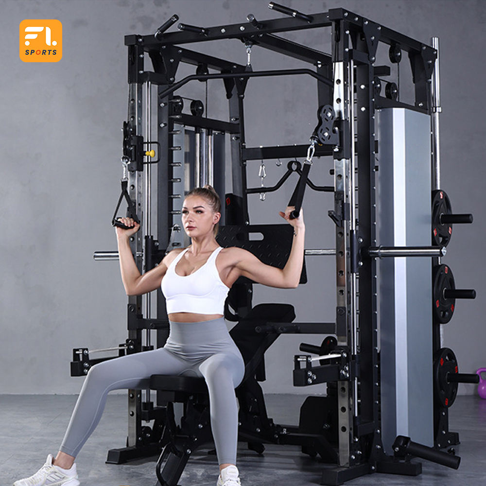Gym Equipment Multi-function Rack Smith Machine Power Cage For Body Building