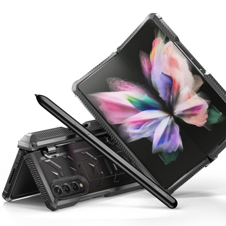 Mobile Phone Accessories Back Cover Case For Samsung Galaxy Z Fold 3 5G Phone Cases With Pen Holder And Kickstand