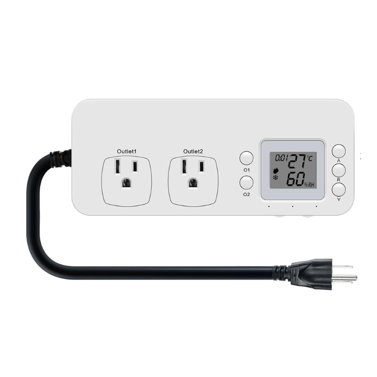 Smart Wi-Fi 2 Plug Socket Thermostat for Home Decor Temperature and Humidity Sensor Thermostat for Home Appliances
