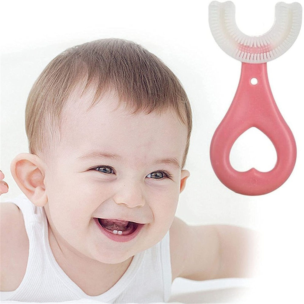 Baby Toothbrush Cleaning Brush Kid Silicone Newborn U-Shaped Toothbrush For Toddlers Oral Care Cleaning