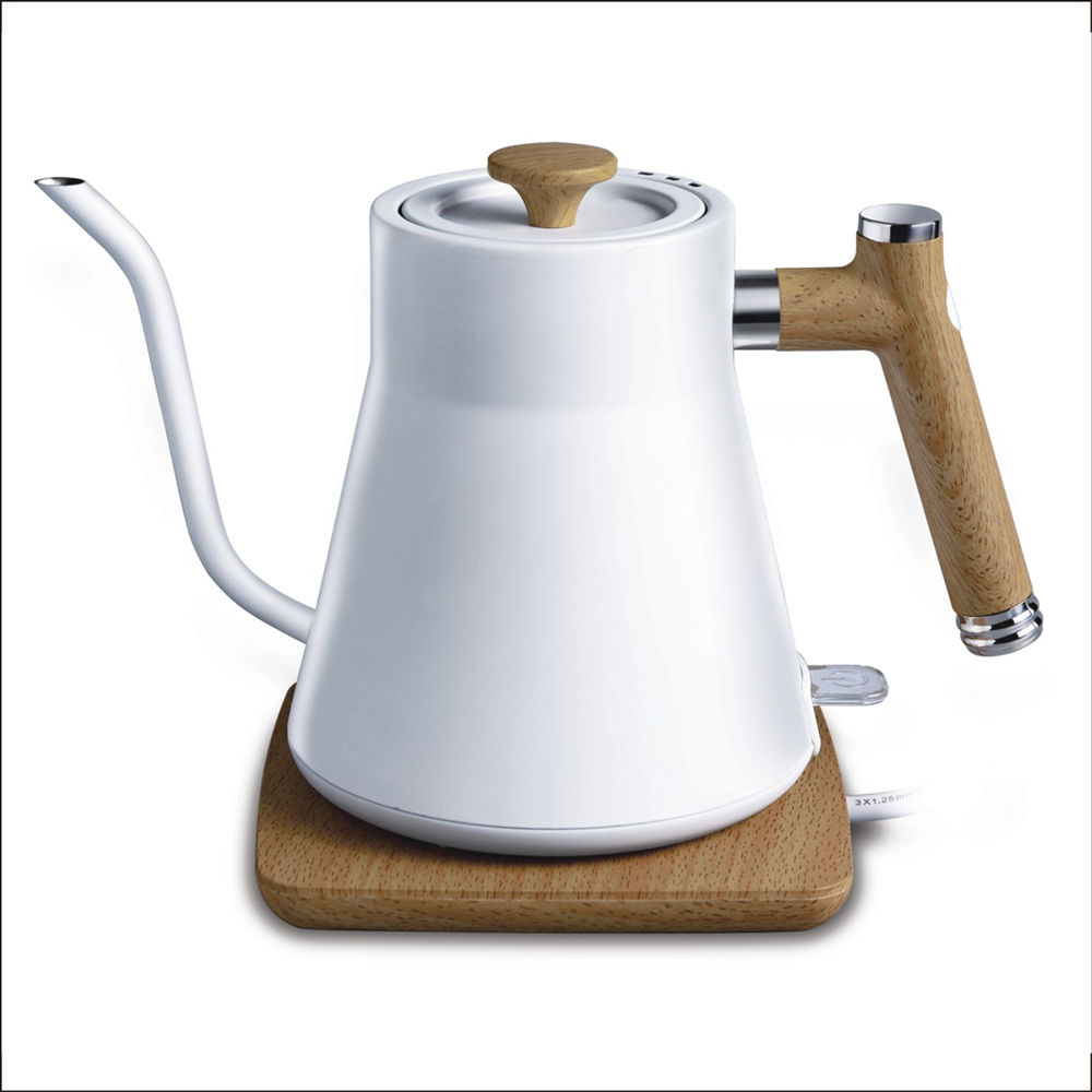 Smart Home Appliances Water Samovar Coffee Pot Tea Maker Decor Electric Gooseneck Kettle White Stainless Steel Jewelry Wooden