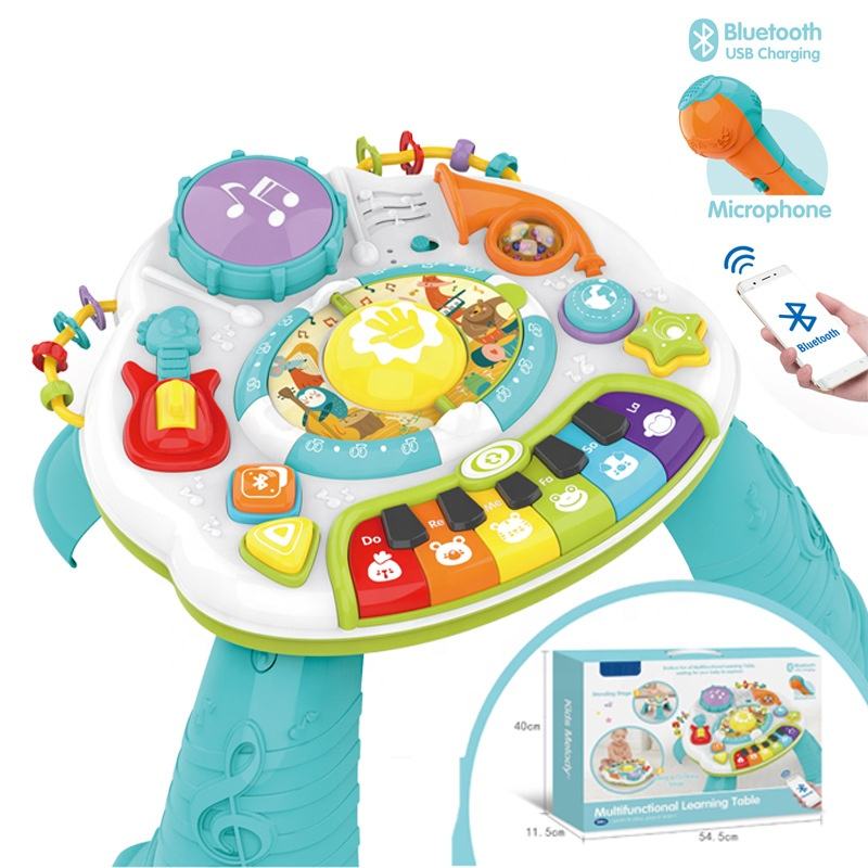Early Education Children's Educational Toy Multi-functional Light Music Bluetooth Learning Table For Baby