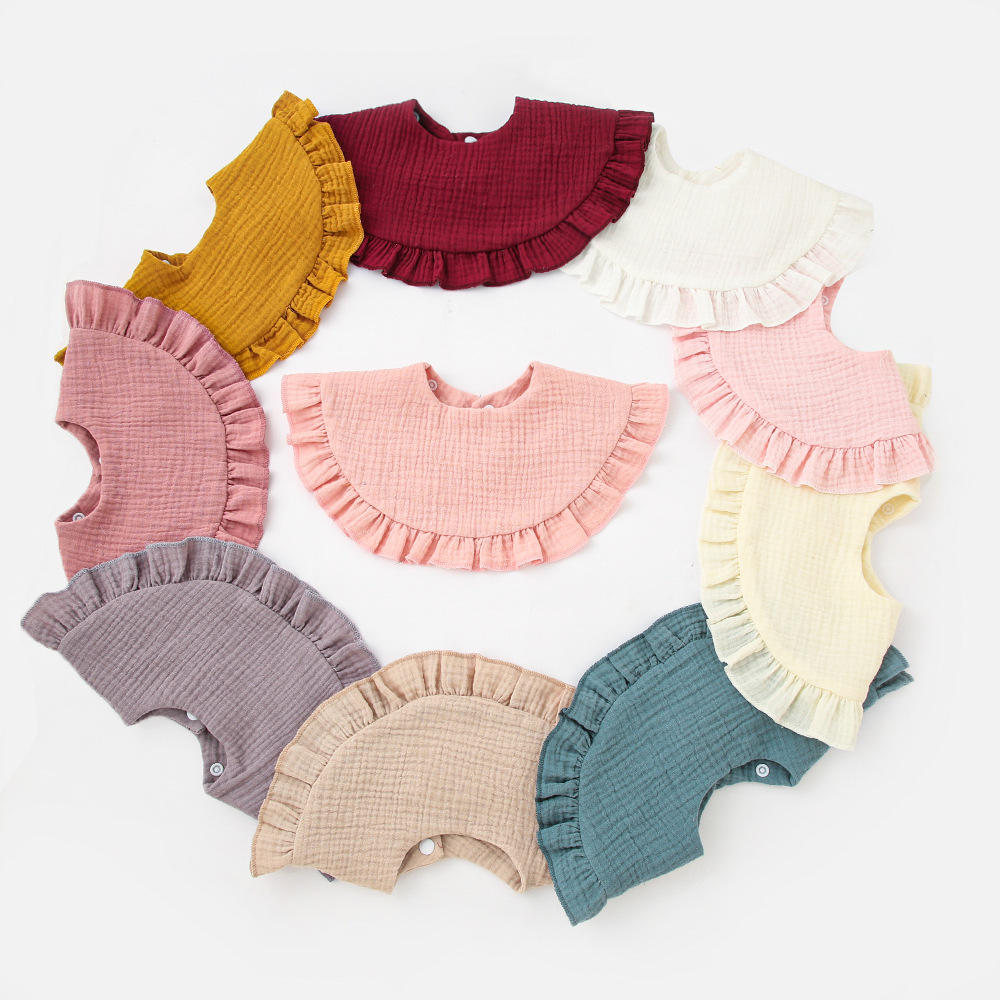 Wholesale Baby Lace Drool Towel Baby Cotton Gauze Bib Drool Bib Easily Clean Baby Products
