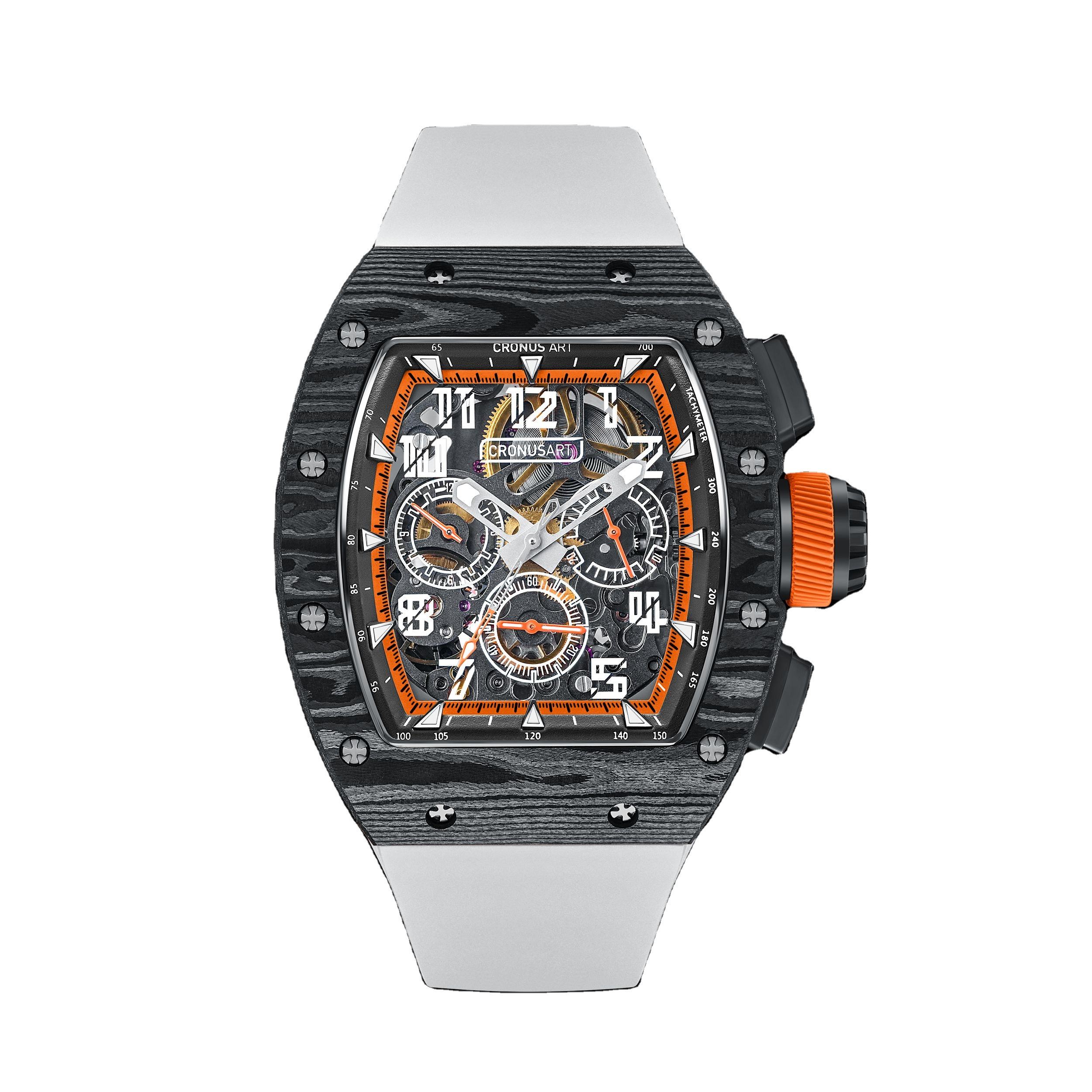 Worry-free after-sales Sapphire mirror 42mm carbon fiber Tonneau-shaped case Precision mechanical watch automatic watch for men