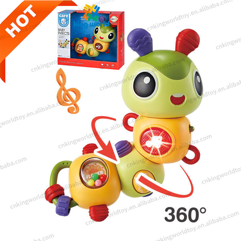 2024 Factory Price Hot sale Turn Caterpillars Baby early Education Toy Electric Sound Lights For Kids Children Toy