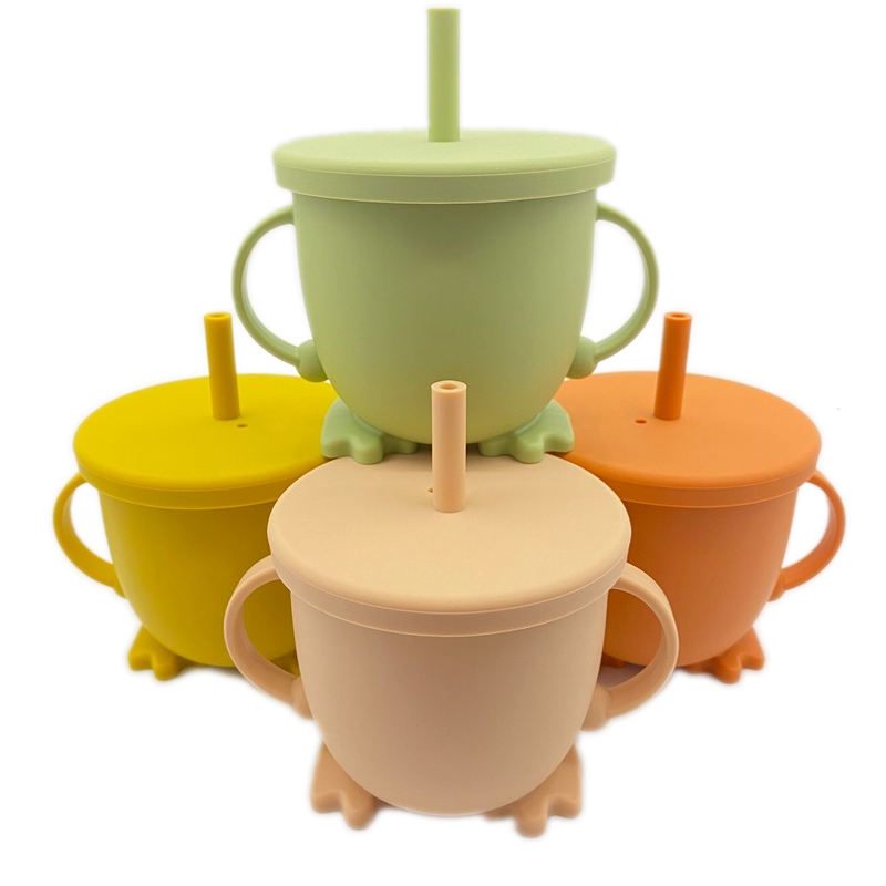 Hot Sale BPA Free Baby Drinkware Silicone Sippy Cups With Silicone Sippy Leakproof Cup Baby Feeding Cups