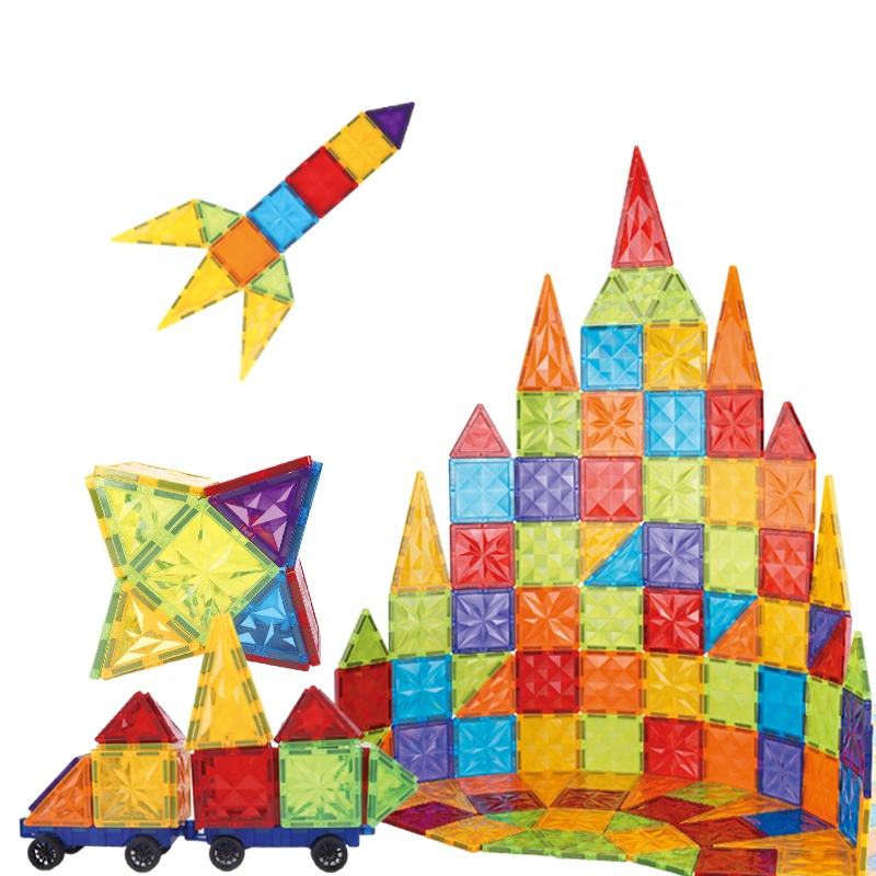 Hot Selling Strong STEM 3D Construction Magnetic Building Blocks Sets Educational Magnetic Tiles Toy for Kids