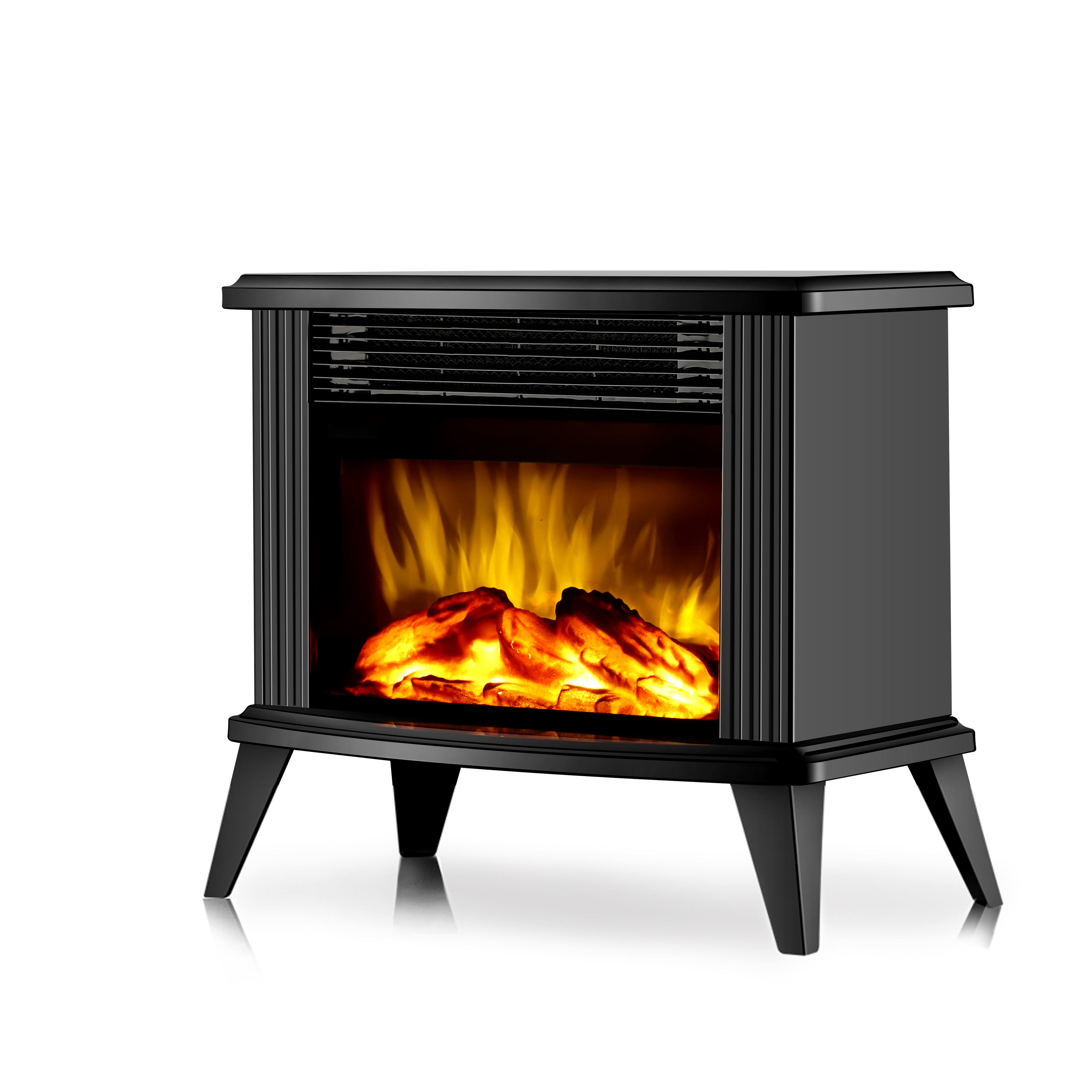 wholesale Modern Household Freestanding Small black Electric Fireplace Heater