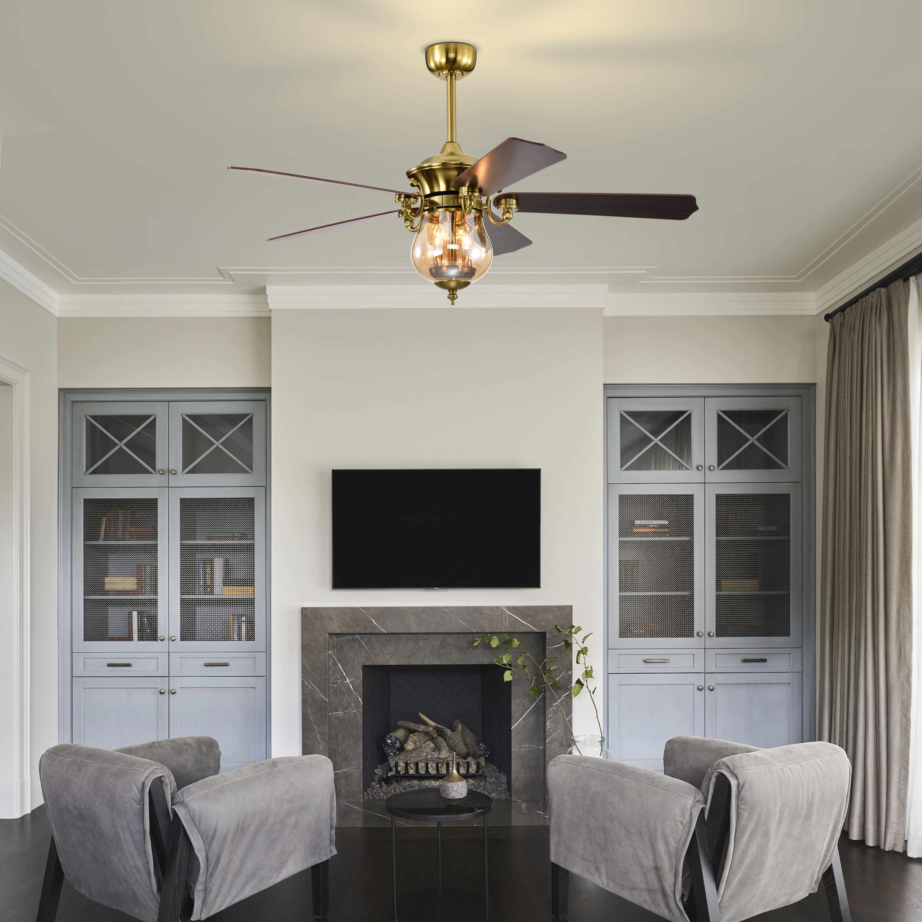 Europe Style 52 inch DC motor ceiling fan home decorative ceiling fan with light