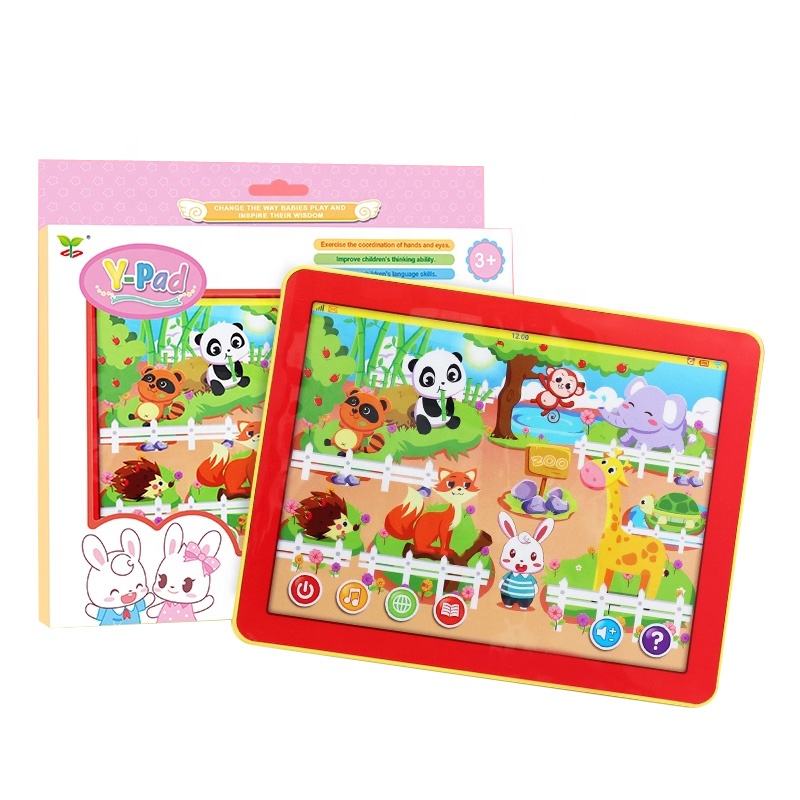 Early educational toys kids laptop learning machine tablets electrical musical cartoon zoo tablet pad toys for kids