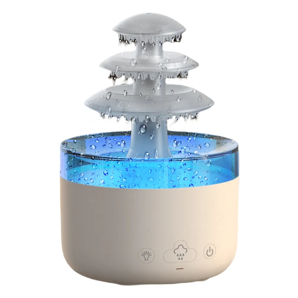 Home Appliance 500ml Water Drop Sound Romantic Fragrance Aroma Mist Diffuser Rain Cloud Air Humidifier for Home Office