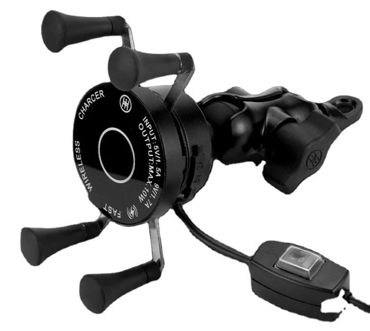 Adjustable Mobile Phone Holder Waterproof Aluminum Alloy Motorcycle Wireless Charger Phone Holder