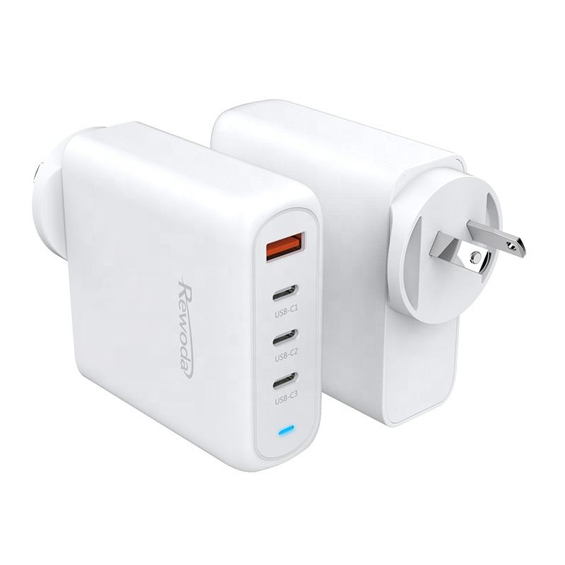 130W PD 3.0 QC 3.0 Wholesale Phone Accessories Charger Mobile Phone Chargers 3 Type-C port 130W UK US EU GaN Tech Laptop Charger