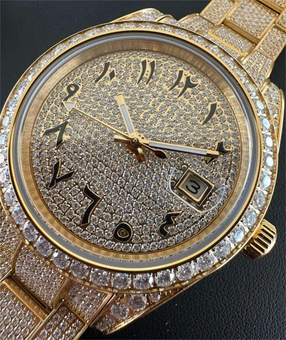 Wholesale Custom Hip Hop Moissanite Diamond Watch Fashion Luxury Moissanite Iced Men Watch