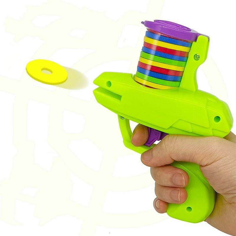 Hot Sale Unisex Plastic Flying Disc Shooter Gun Toy Outdoor Game Toy for Kids Wholesale Flying Disc Flying Toy for Boys