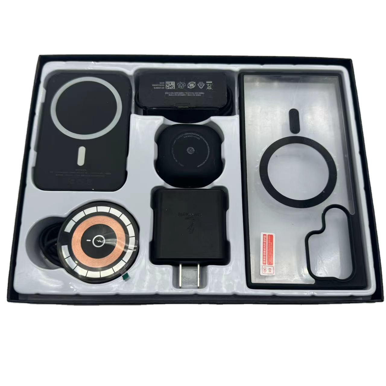 S24u Mobile phone accessories set with case and power bank PD 35W wall charger for sanxing 6in1 Wireless Magnetic Charger