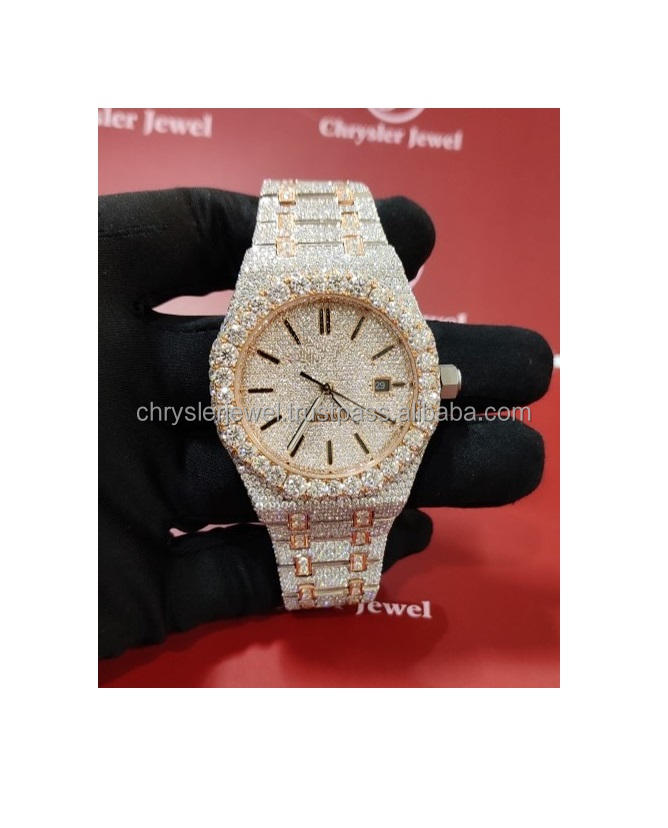2024 Bling Iced Out VVS VS Diamond Watches Automatic Hip Hop Jewelry Buss Down Real Natural & Moissanite Diamond Watches For Men