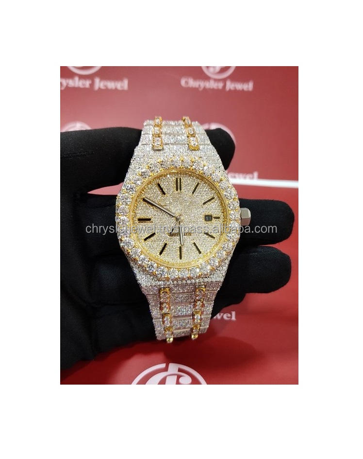 Unique design Custom VVS D Moissanite Watch Diamond Iced Out Watches Studded Men Bust Down Watch Brand Hip Hop Jewelry