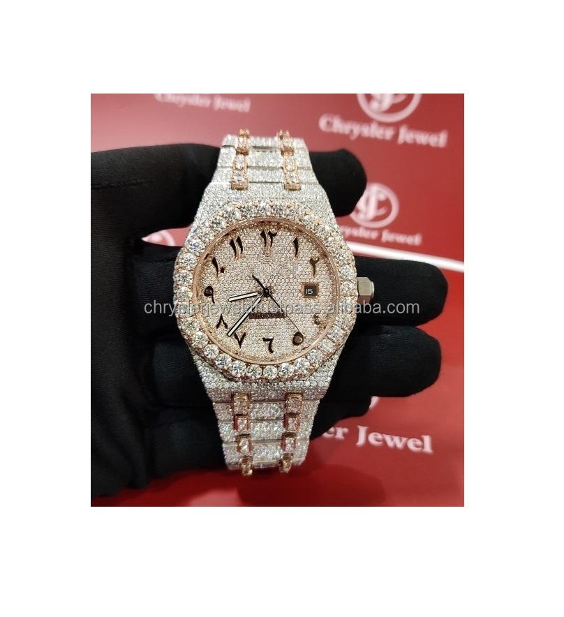 41mm Famous Brand High Luxury Designer Watch Hiphop Bling Icedout Watch Stainless Steel Moissanite Diamond Watches For Men Women