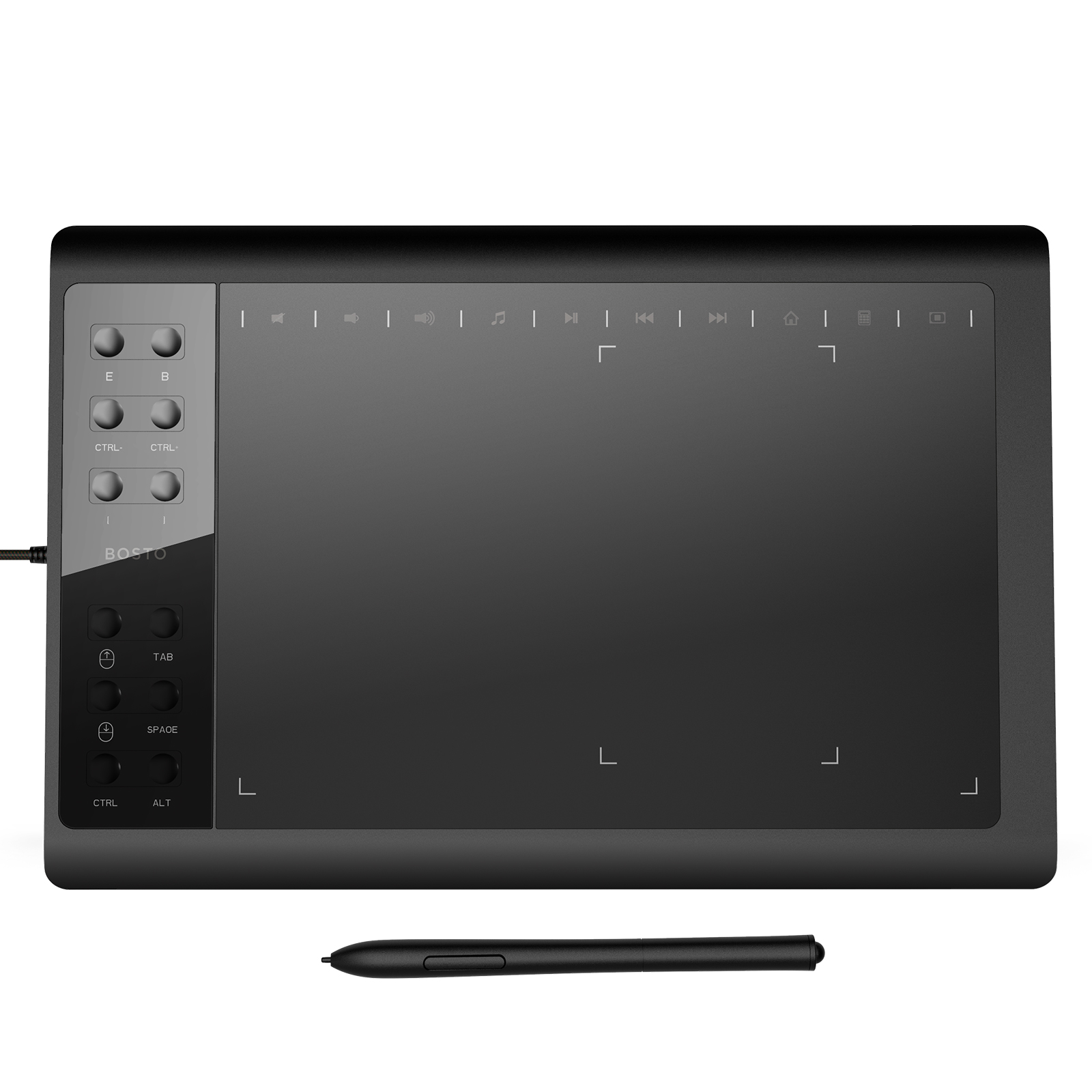 Computer Accessories Bosto Digital Pen Drawing Graphic Tablet Pen Tablet For Drawing With Shortcut Key 