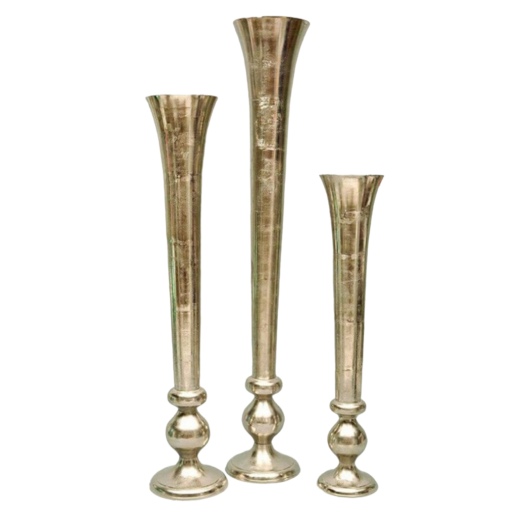 Top Selling Metal Flower Vase Latest Design For Home And Garden Use Luxury Product Home Decor Flower Vase Gold Color Set Of 3 