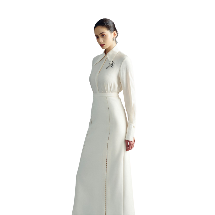 Oriana Slip Skirt Rayon Spandex Woven Fabric Women's Skirts With Long Sleeve Shirt Ladies Clothes Unique Long A-line Skirt 