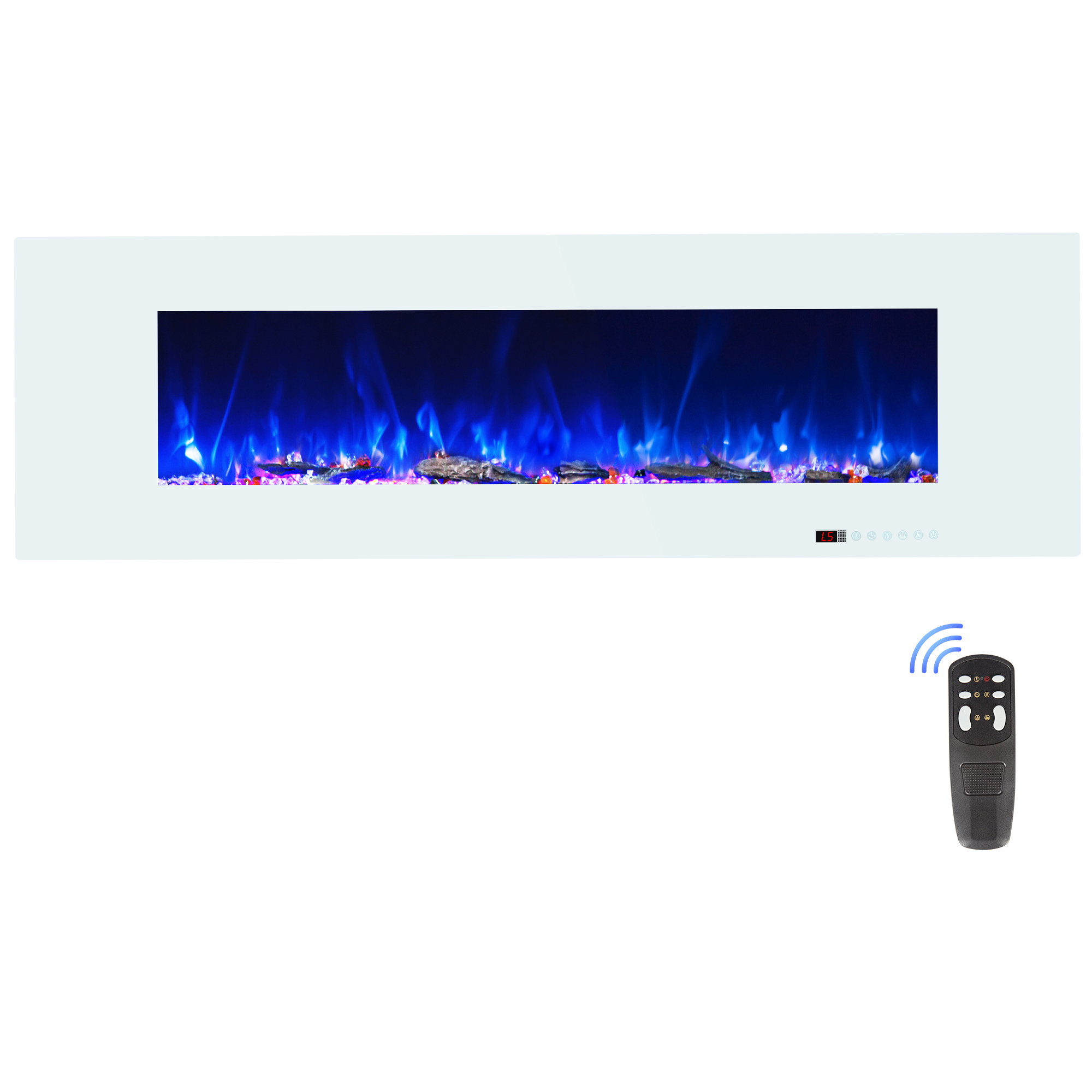 Dreamflame Luxury Household 50 Inch Wall-mounted White Electric Fireplace Heaters Decor Led Flame 