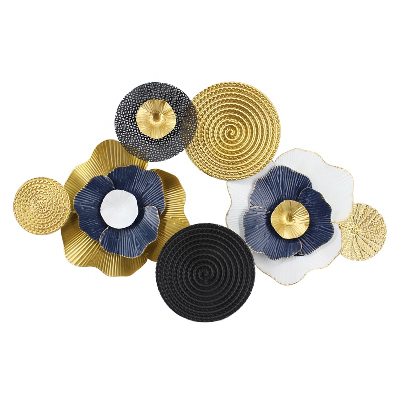 3d Modern Home Decorative Flower Shaped Metal Art Wall Decor For Living Room Hanging Wall Decor 