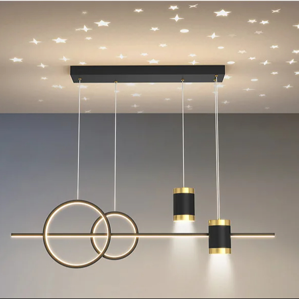 Creative Starlight Living Room Dining Room Pendant Light Design Models Simple Long Bedroom Led Long Bar Hanging Lamp Chandelier 