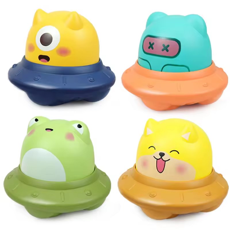 New Press Toy Car Boy And Girl Baby Press Slide Cute Four Cartoon Cars Children's Cartoon Sliding Car 