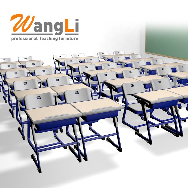 Modern Single Student Desk And Chair With Book Drawer Plastic Classroom School Writing Table Furniture 