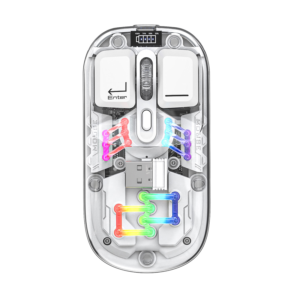 Honey Peach Wireless Pc Mouse 1600dpi Bt5.0 2.4g Dual Mode Connection For Computer Compatible With Windows Android Mac Os 