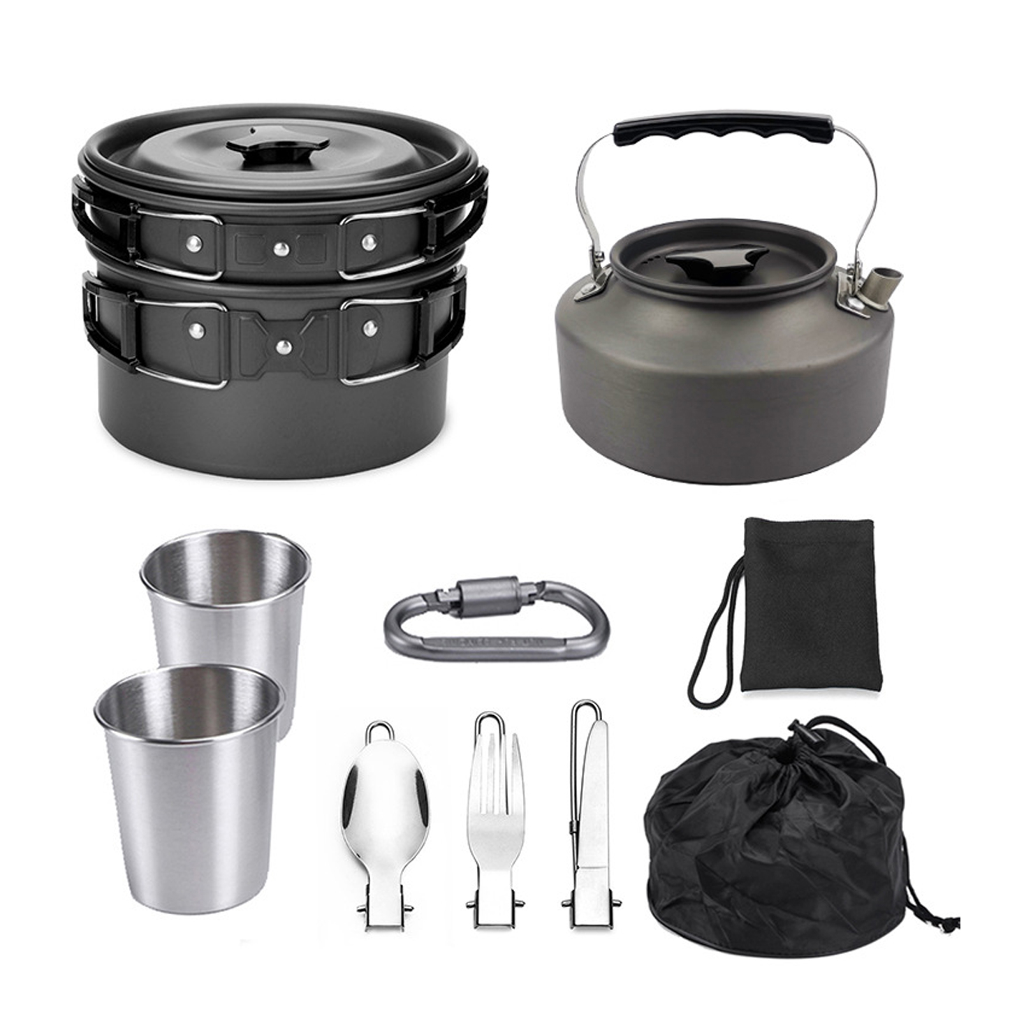 Quite Sold Camping Aluminum Grill Set Outdoor Bbq Grill For Cookware Set Non Stick 