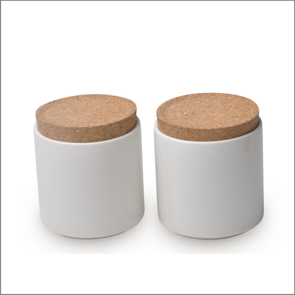 2024 Factory New Design White Ceramic Candle Jar Home Decoration Gift Set Ceramic Jars 