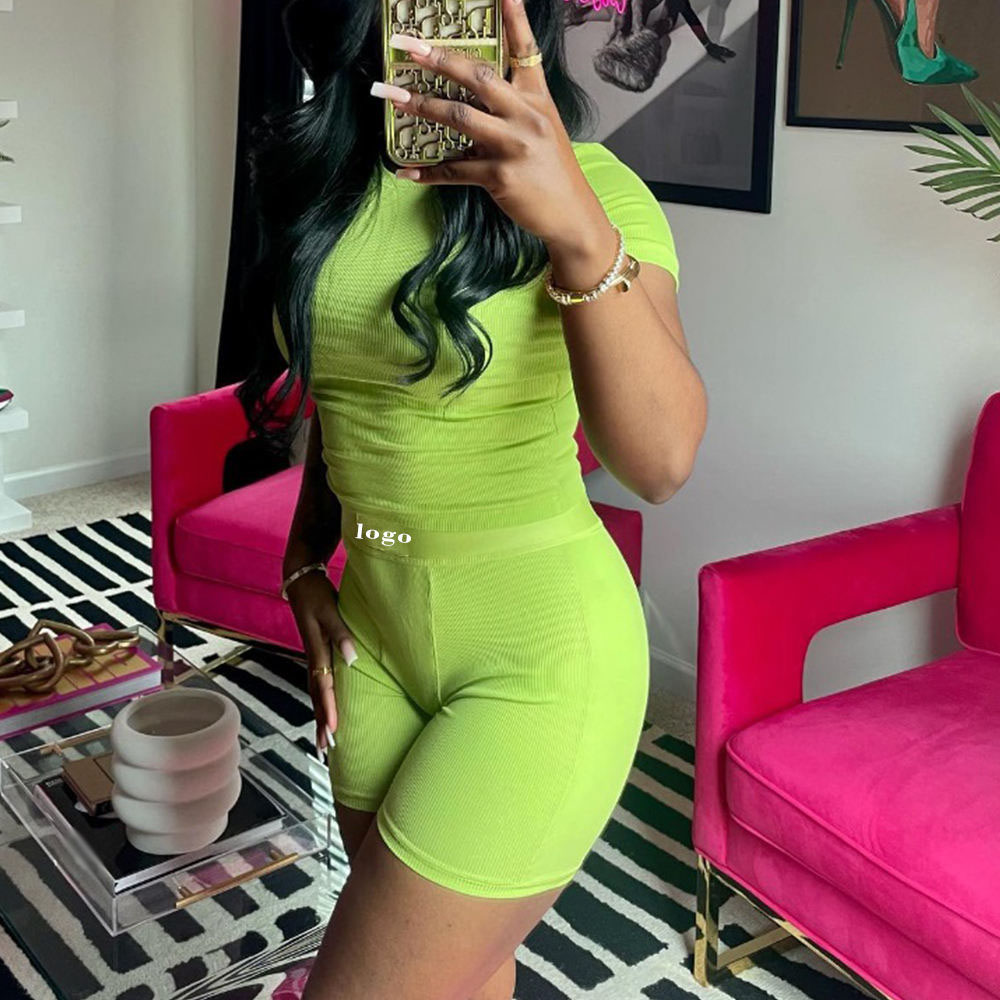 Custom Women 2 Pieces Loungewear Modal Cotton Ribbed Summer Lounge Wear Two Piece Set Women's Clothing Set 