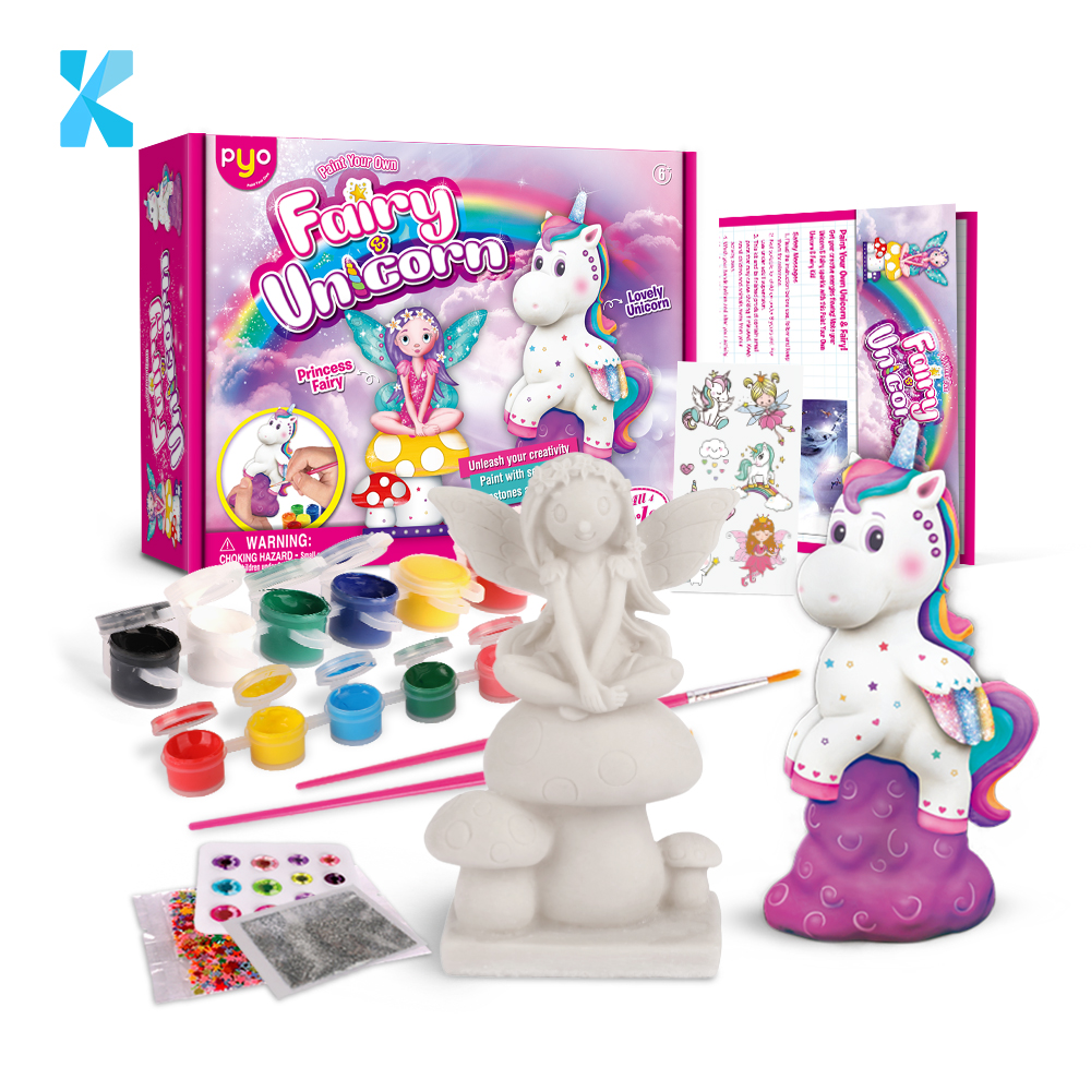 Custom Resin Blank Child Educational Diy Plastic Art And Craft Unicorn Painting Kit Supplies Model Coloring Material Drawing Toy 