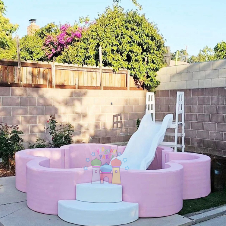 Wholesale Commercial Grade Outdoor Kids Playground Rainbow Bridge Soft Play Equipment Flower Ball Pit With Slide 