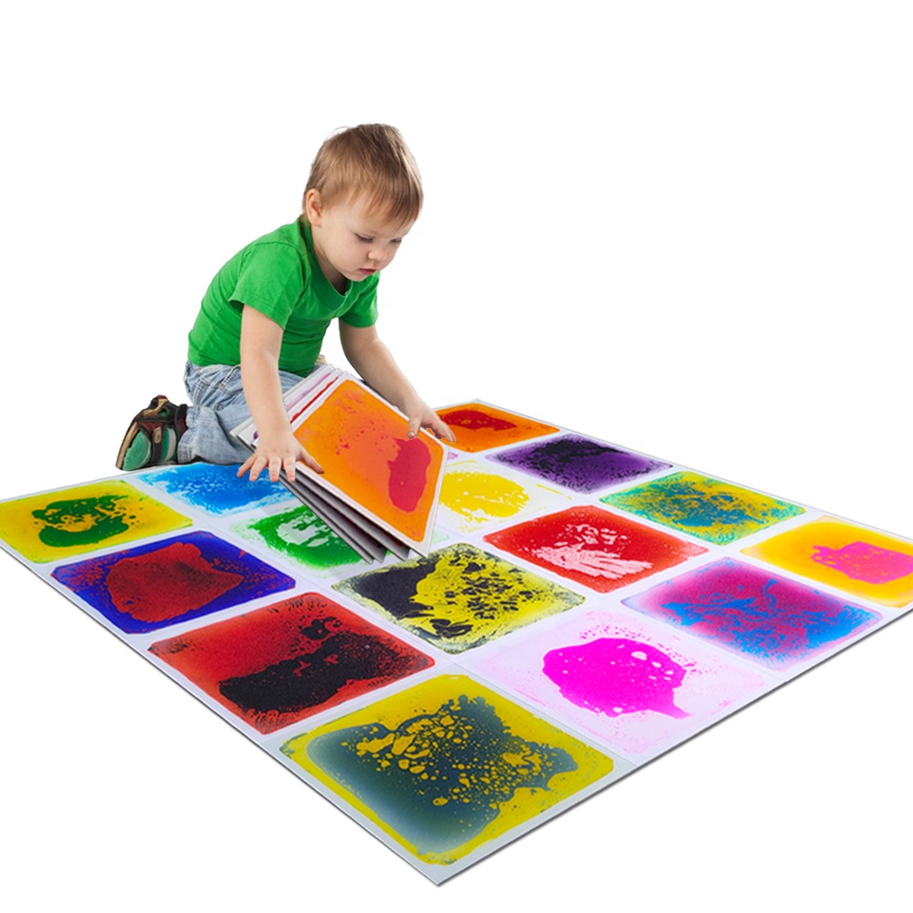 2024 New Non-toxic Kindergarten Sensory 30cm Non-slip Liquid Floor Tile Early Learning Educational Toys For Children 