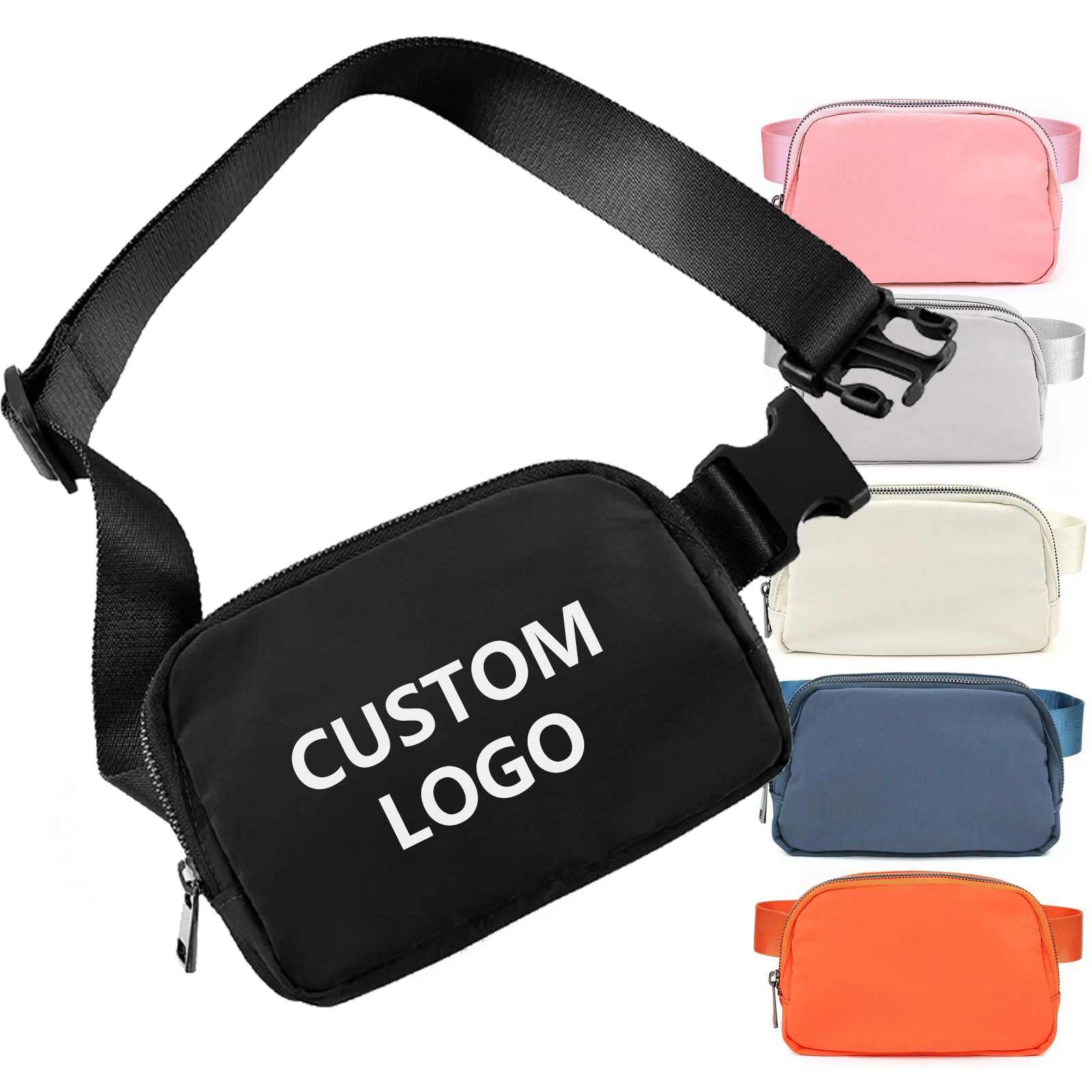 Custom Lulu Lemon Waist Pack Nylon Waterproof Chest Bag Outdoor Sports Running Waist Pack Crossbody Unisexes Fanny Pack 